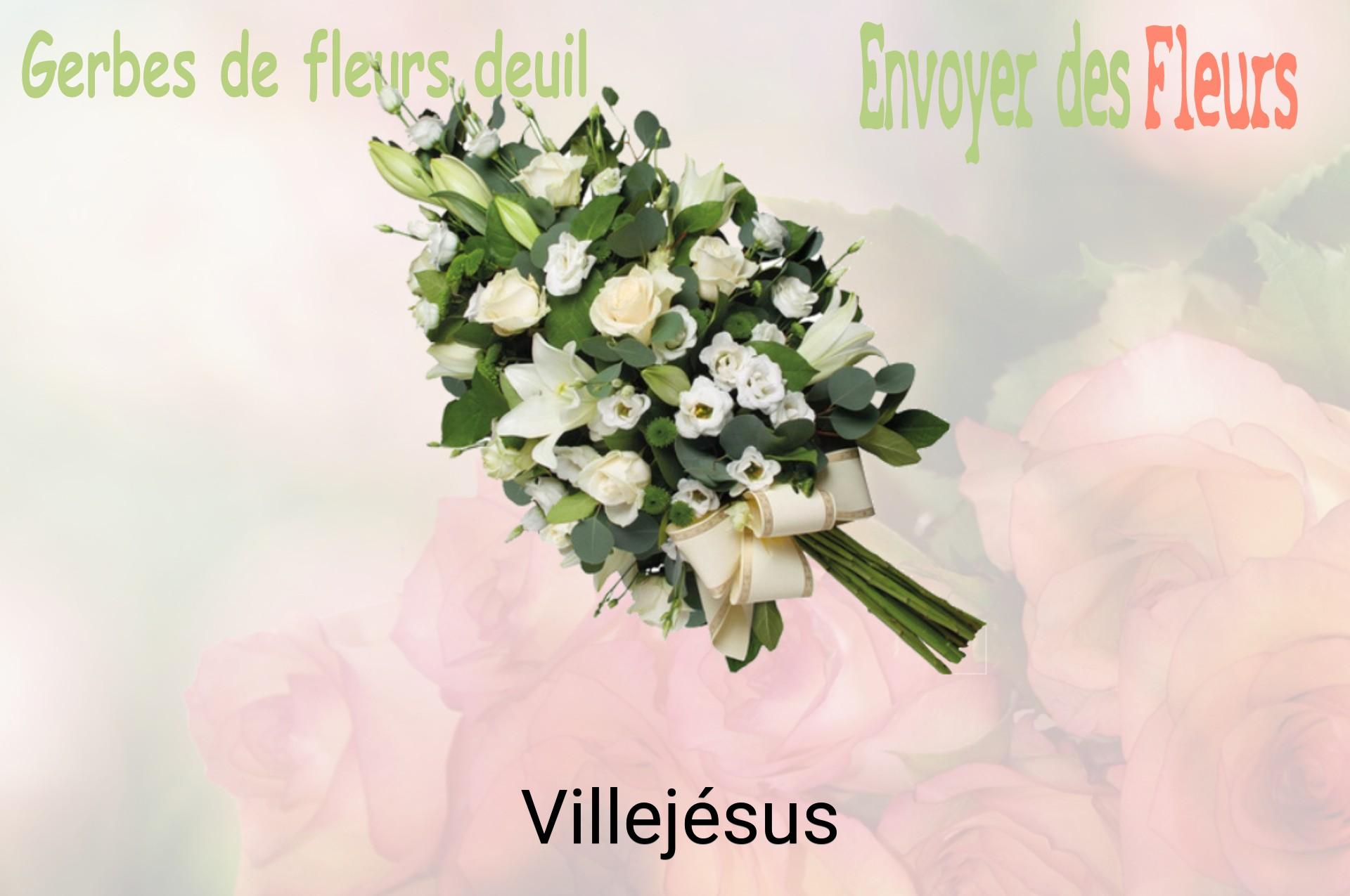 Gerbe de fleurs de deuil livrée à Villejésus